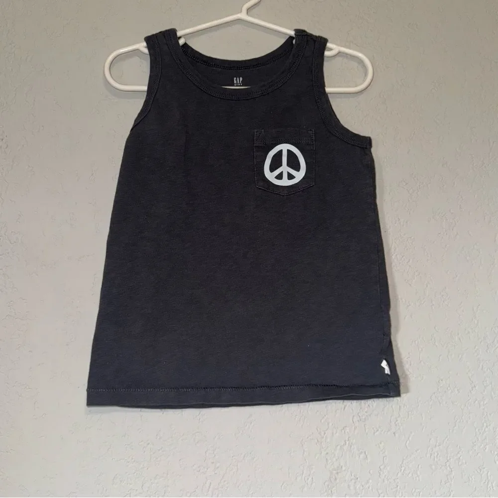 Kid's GAP Grey Peace Out Tank Top